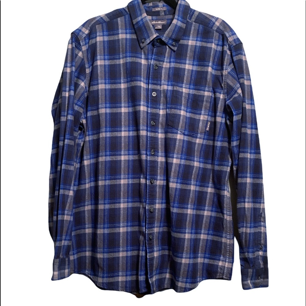 Eddie Bauer Plaid Flannel Shirt Size XL